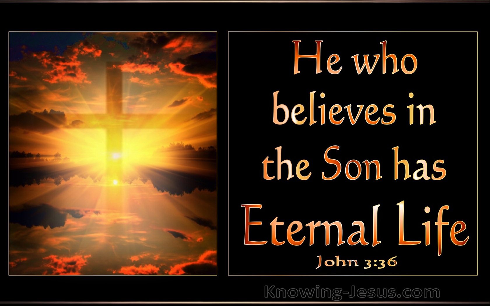 John 3:36 He Who Believes Has Eternal Life (gold)